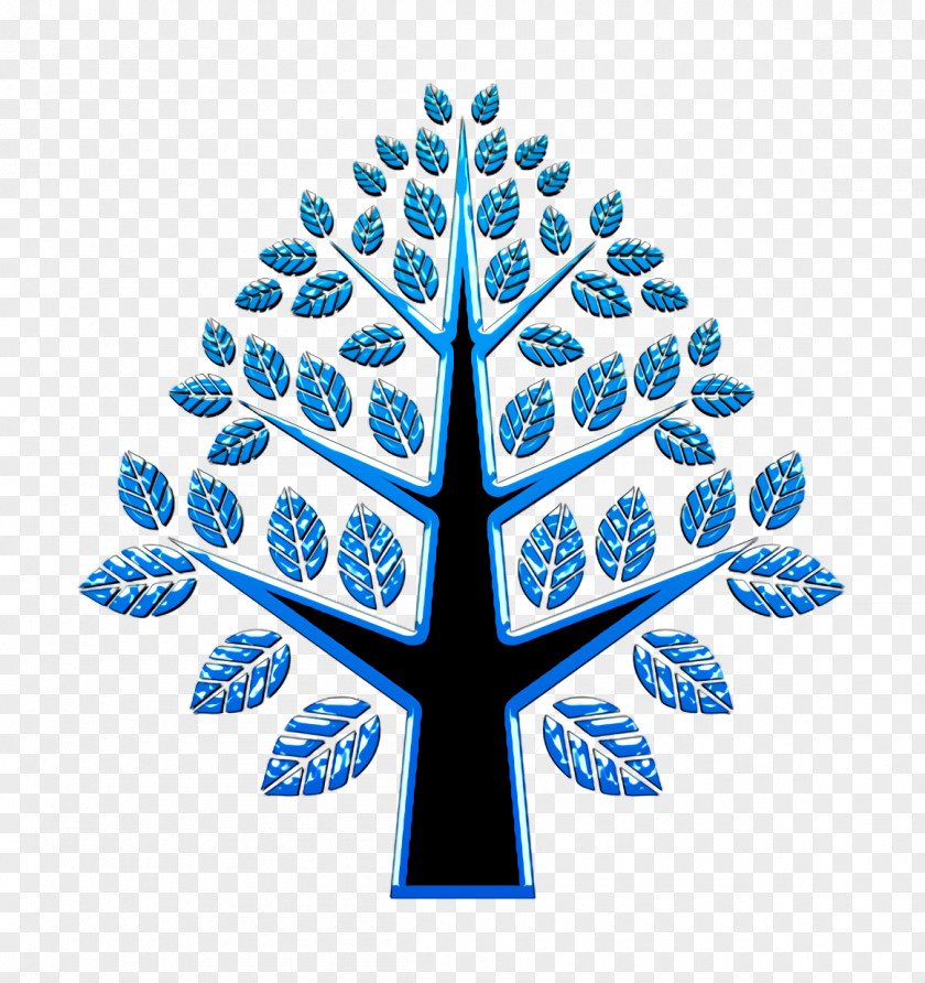 Tree Icon Nature Symmetrical Beautiful Shape With Many Leaves PNG