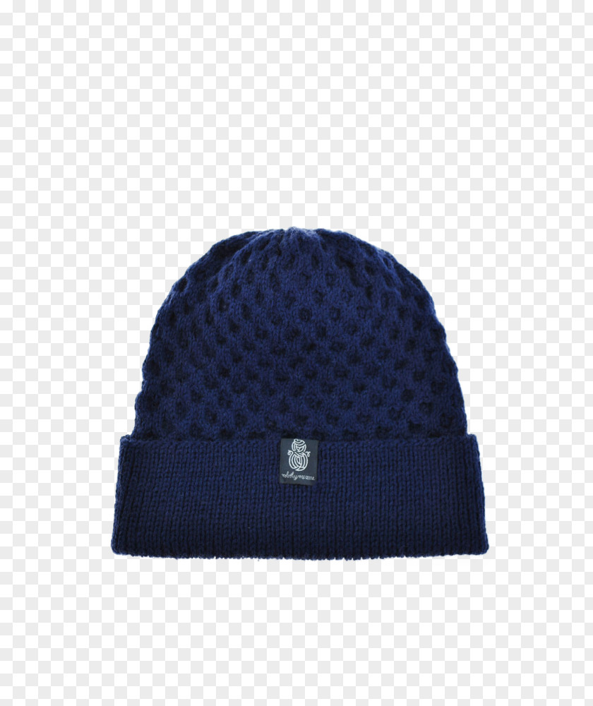 Beanie Knit Cap Cobalt Blue Wool PNG