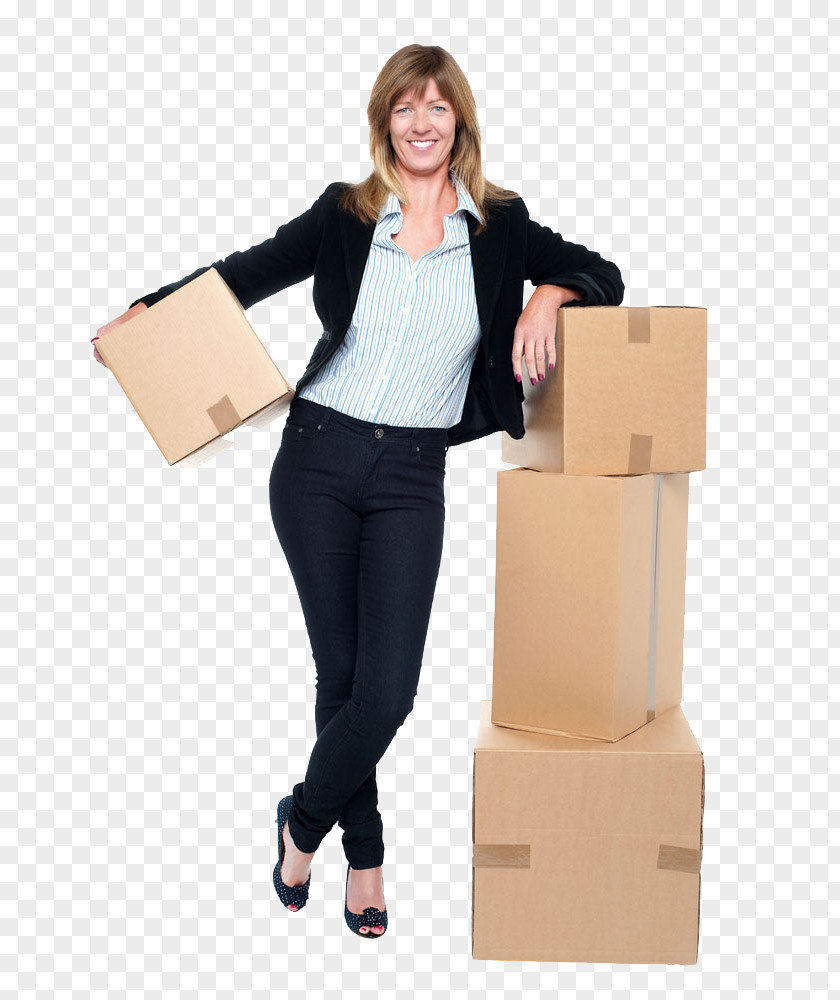 Carton Professional Women Image [ Mover Relocation Business Stock Photography PNG