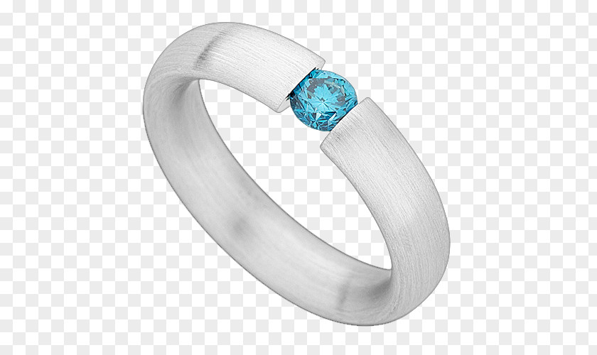 Round Light Emitting Ring Turquoise Blue Diamond Bezel PNG