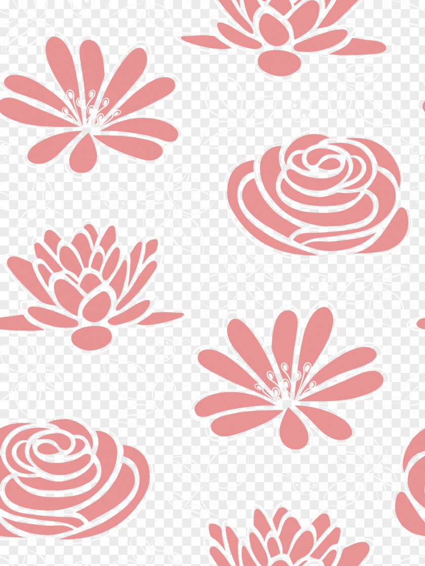 Vector Lotus Nelumbo Nucifera Motif PNG