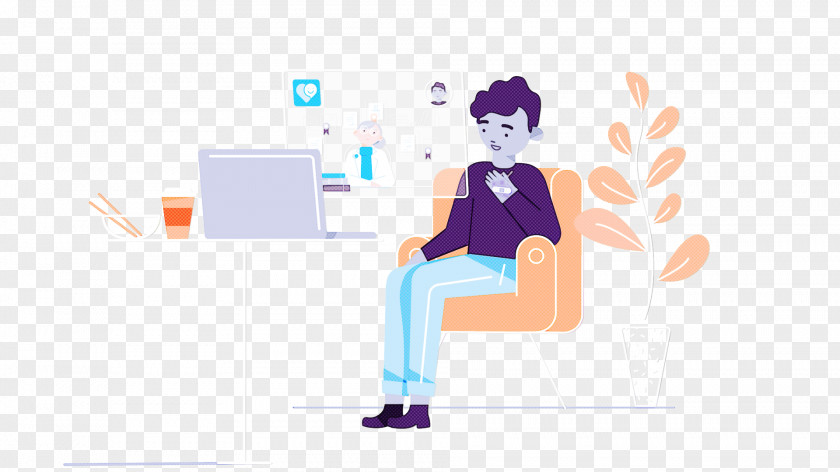 Cartoon Sitting Animation Job PNG