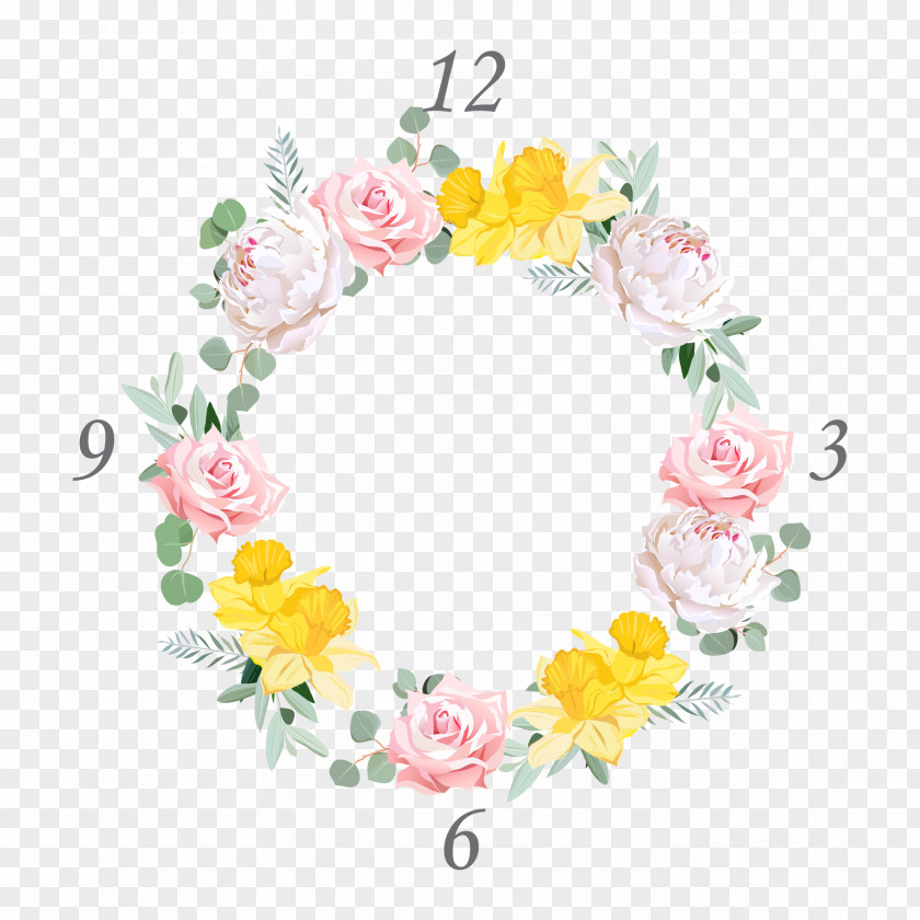 Flower Garland Floral Design Rose Daffodil PNG