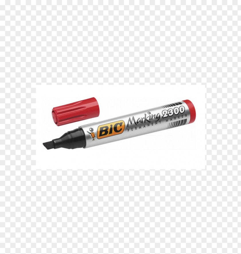 Permanent Marker Pen Box Of 12 BIC Marking 2300 ECOlutions Markers Chisel Tip Suitable New 2000 Paper PNG