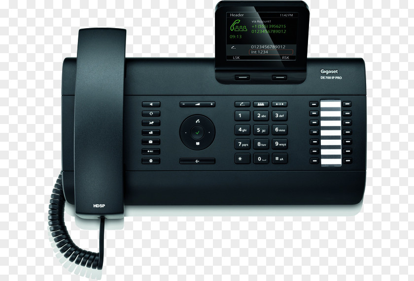 Black Voice Over IP Gigaset Communications Digital Enhanced Cordless TelecommunicationsSkype Microsoft Usb Headset DE700 PRO VoIP Phone PNG