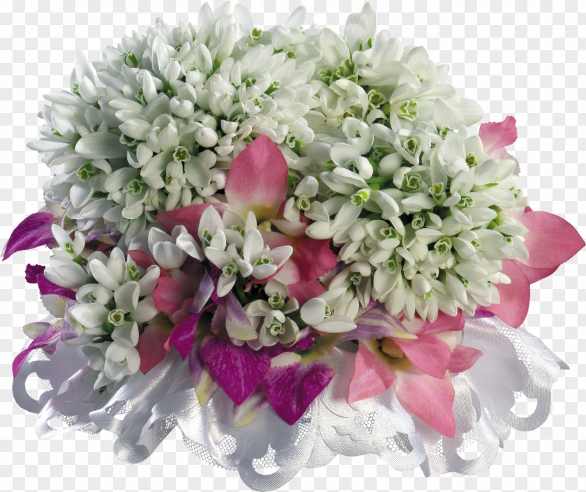 Flower Snowdrop Bouquet Birthday Image PNG