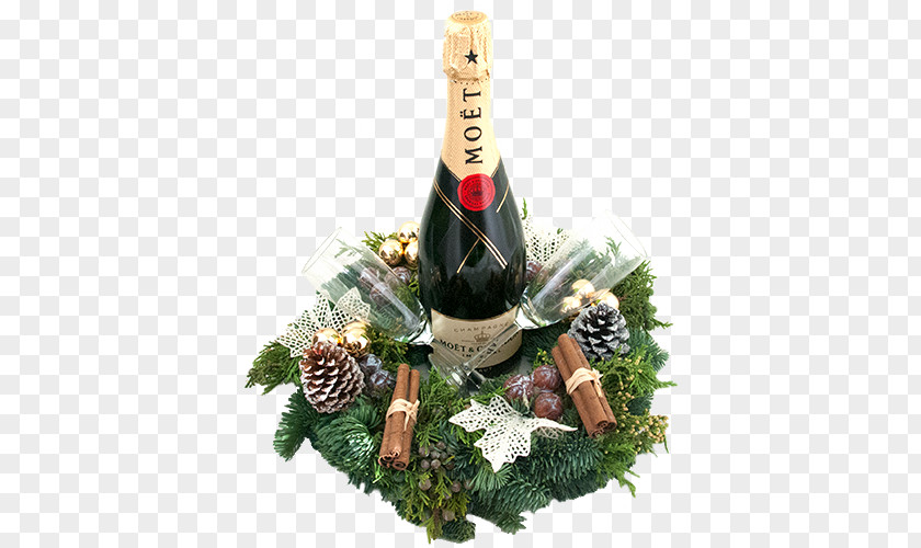 Champagne Moët & Chandon Bottle Christmas Ornament PNG