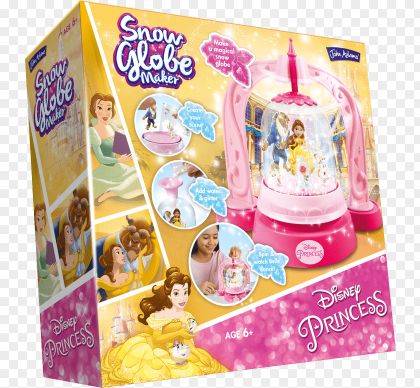 Disney Princess Belle Beast Snow Globes Doll PNG