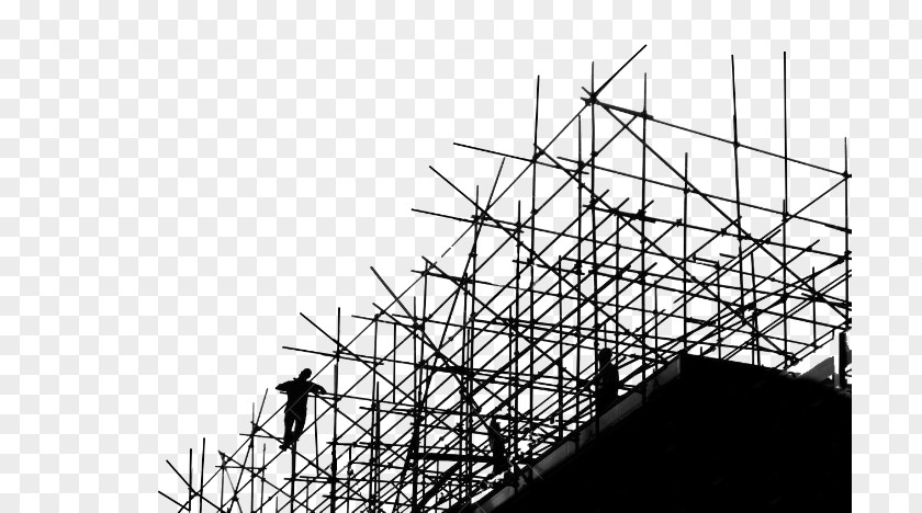 Silhouette Scaffolding Architectural Engineering Facade Building PNG