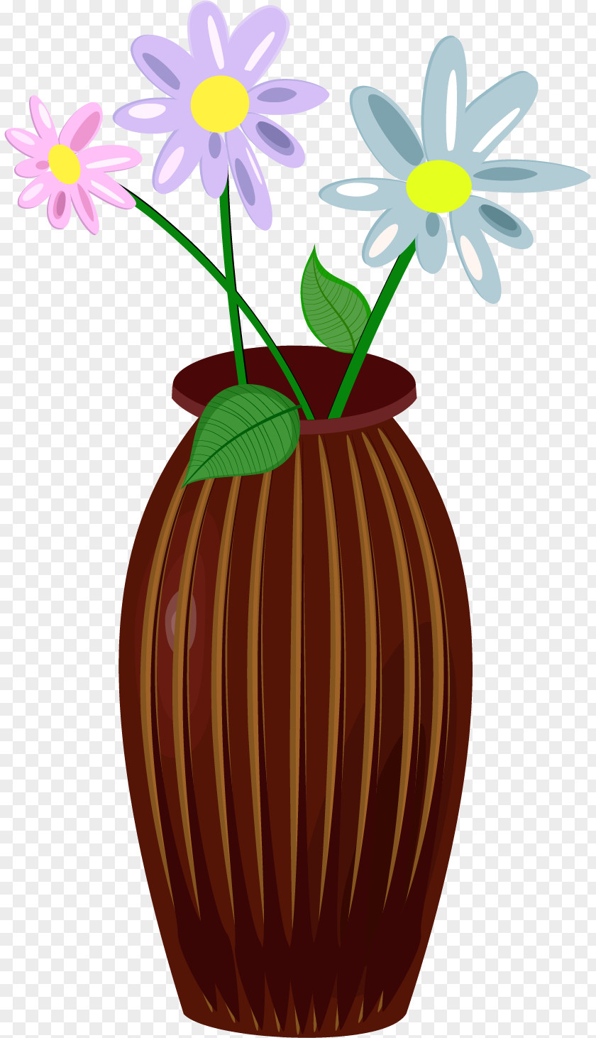 Vector Retro Painted Vase Glass PNG
