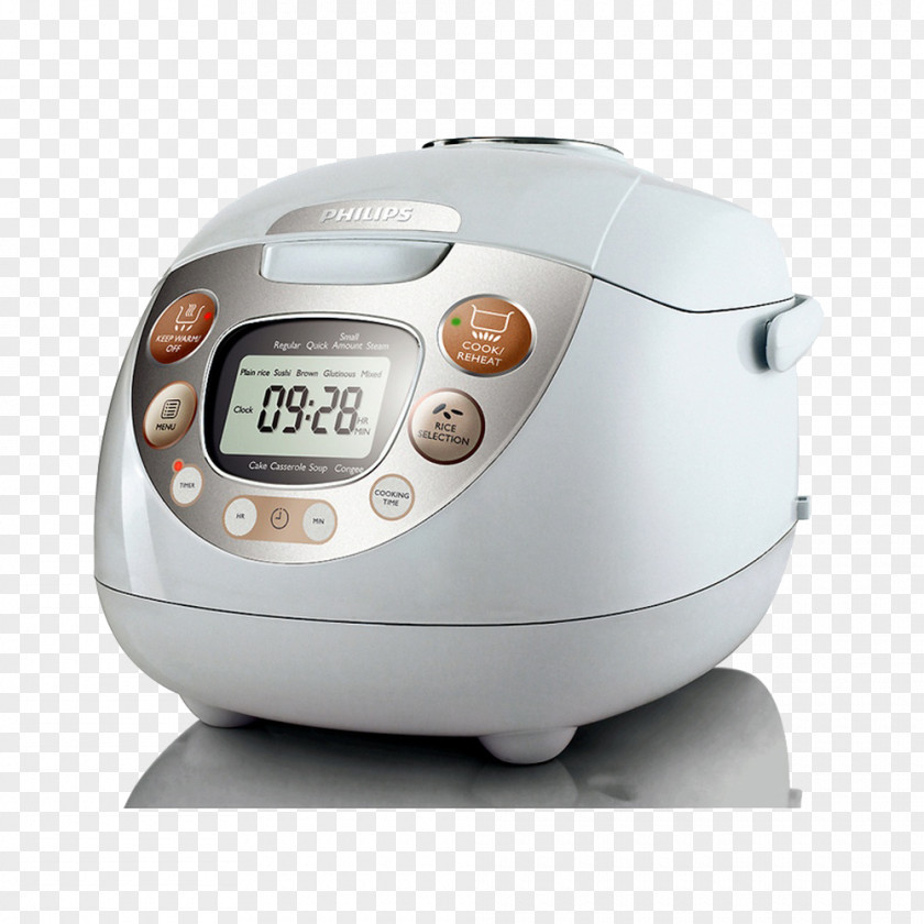 White Rice Cooker Philips Multicooker Food Steamer Cooking PNG