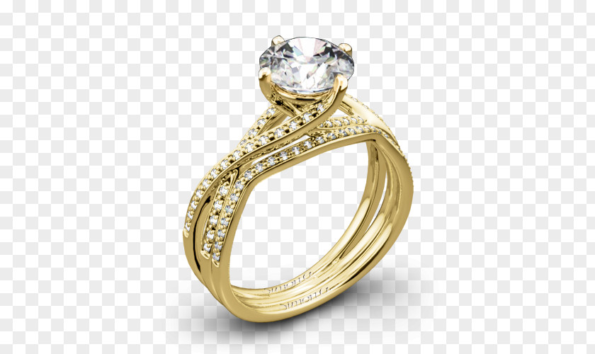 Yellow Wedding Ring Engagement Jewellery Diamond PNG