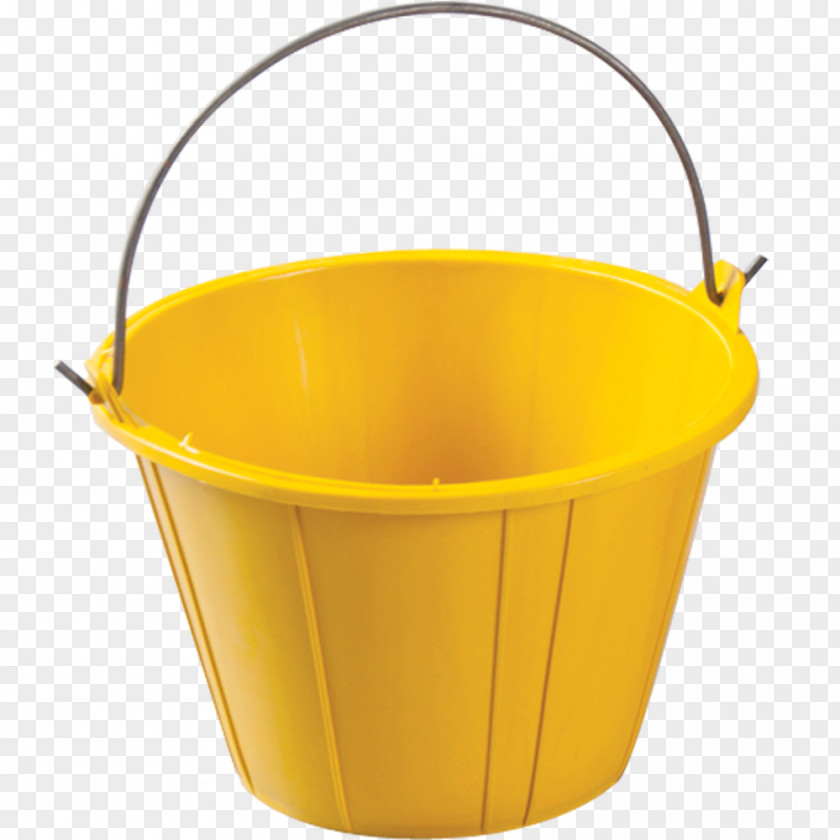 Bucket Pail Cement Plastic Yellow PNG
