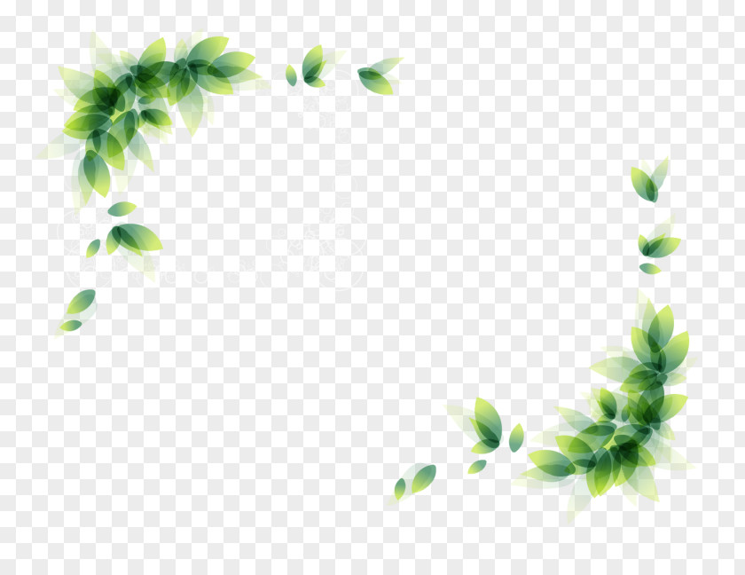 Green Leaves Border Clip Art PNG