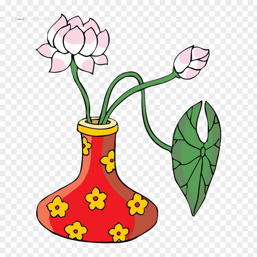 Lotus Floral Design Vase Flower PNG
