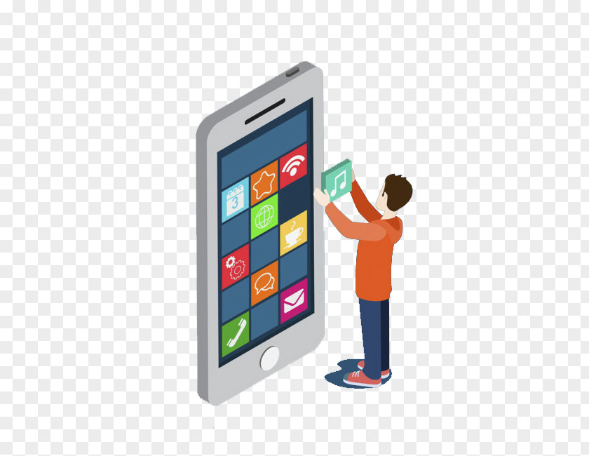 Mobile Phones And People Vector Material Phone Telephone App PNG