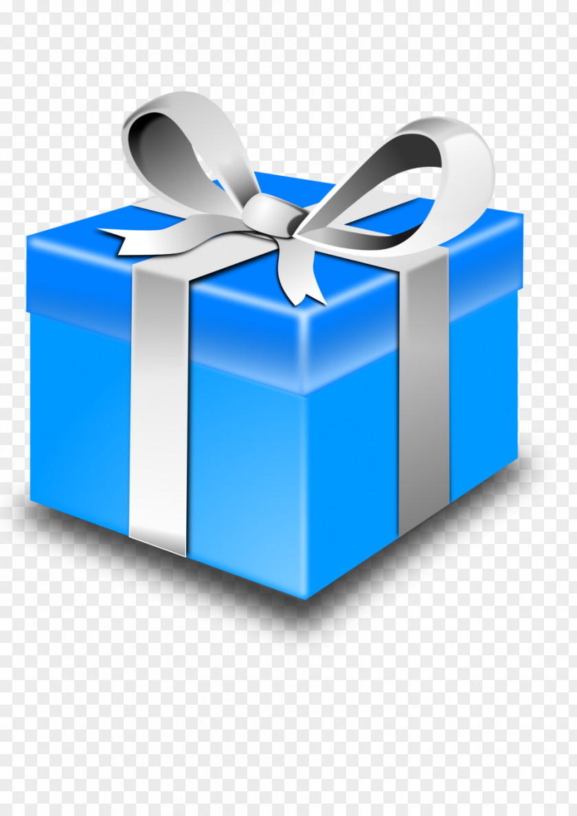 Blue Gift Box Christmas Santa Claus Clip Art PNG