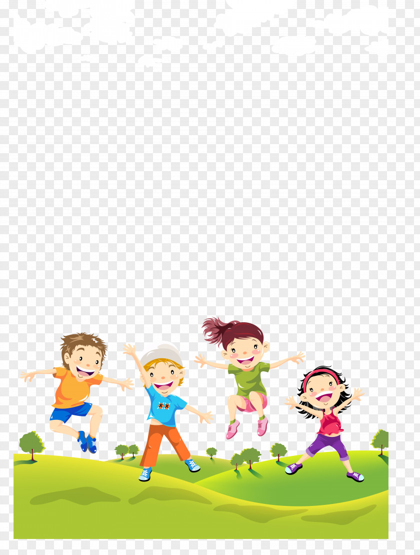 Children On The Lawn Child Illustration PNG
