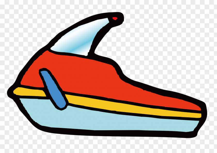 Color Cartoon Hand Painted Boat Clip Art PNG