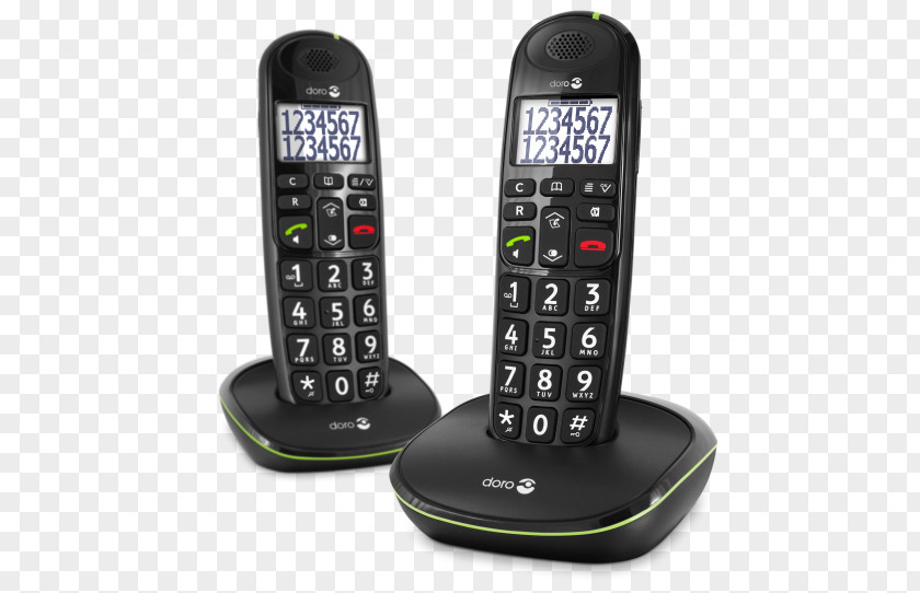 Touches Digital Enhanced Cordless Telecommunications Telephone Doro PhoneEasy 100w PNG