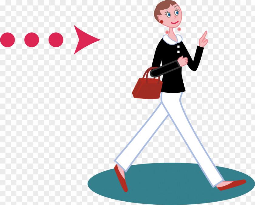 Walking Woman Arrow Adobe Illustrator PNG