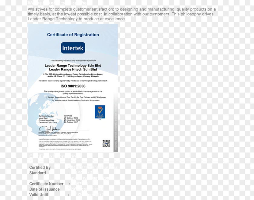 Business ISO 9000 Intertek Certification 14001 PNG