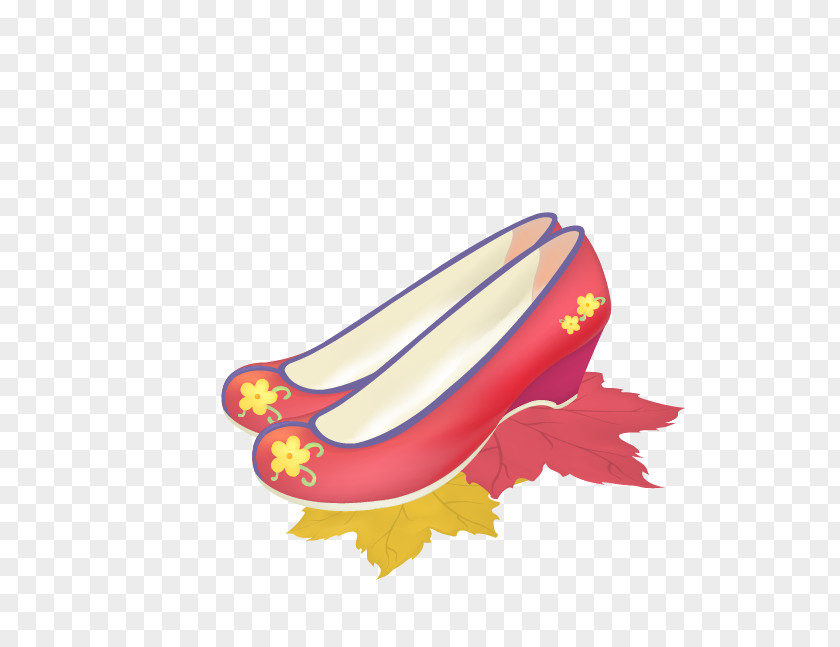 Red Embroidered Shoes PNG