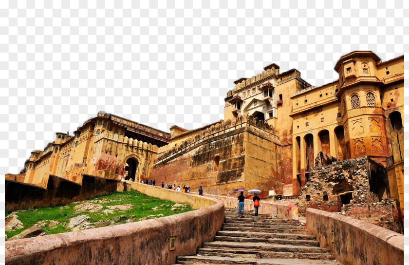 India Amber Fort View Triple Amer Tourist Attraction Fukei PNG