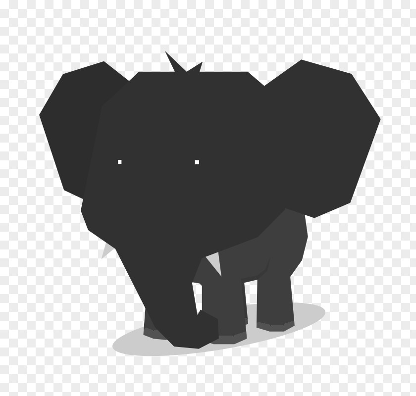 Silhouette Indian Elephant Drawing PNG