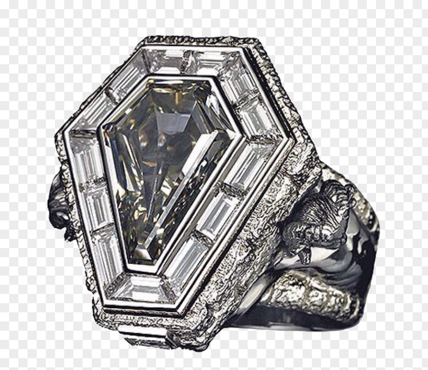 Geometric Black Diamond Big Ring In Kind Promotion Jewellery Carbonado PNG