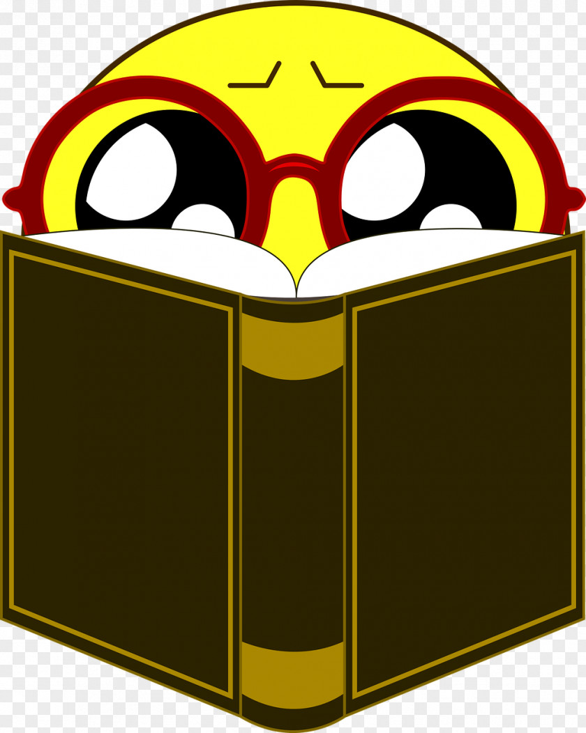 Smiley Book Reading Emoticon Clip Art PNG