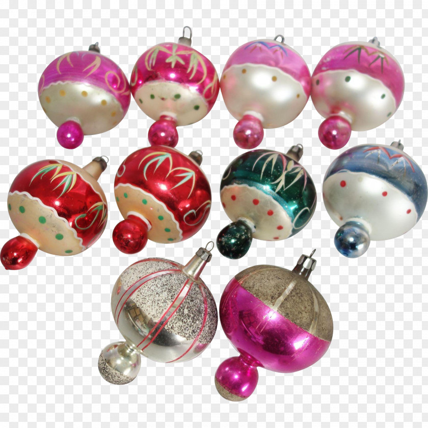 Hand Painted Hot-air Balloon Christmas Ornament Decoration Bead Magenta PNG