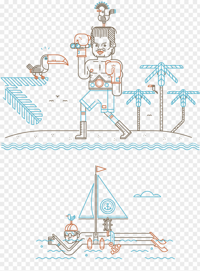 Travel MUSCLEBEAVER Illustration Kuoni Agent PNG