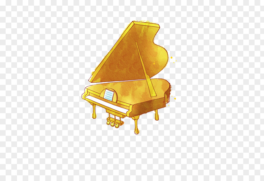 Gold Piano Cartoon Animation PNG