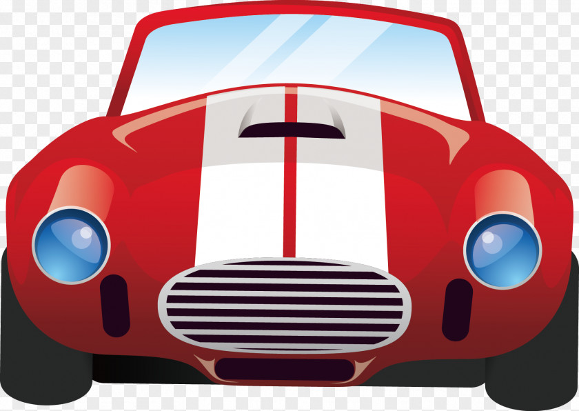 Vector Red Retro Car Sports PNG