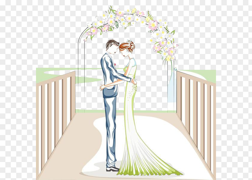 Wedding Scene Bride Marriage Illustration PNG
