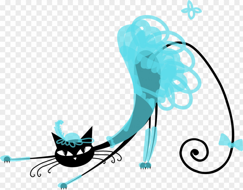 Creative Black Cat Kitten Illustration PNG