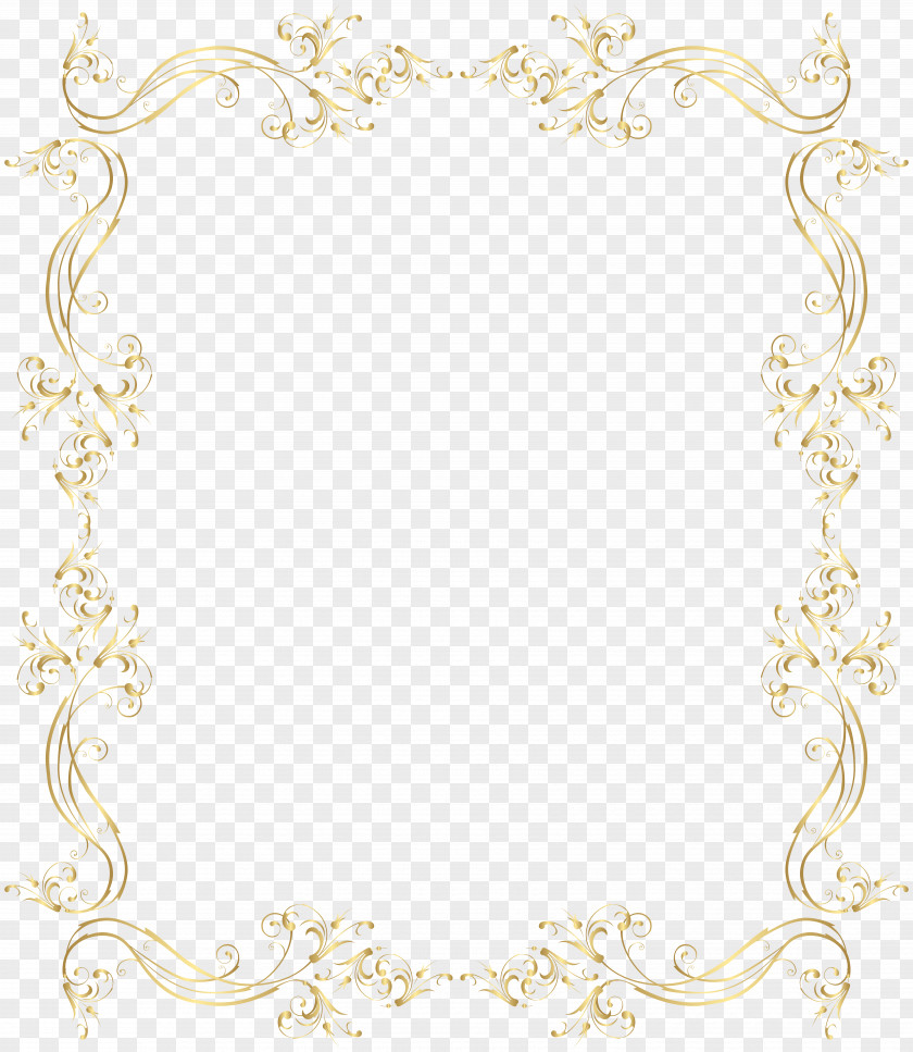 Floral Border Frame Gold Clip Art Area Placemat Pattern PNG