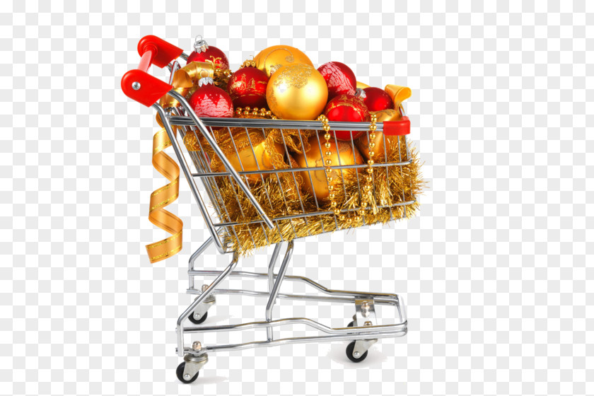 Christmas Shopping Cart And Holiday Season Sales Plan New Year PNG