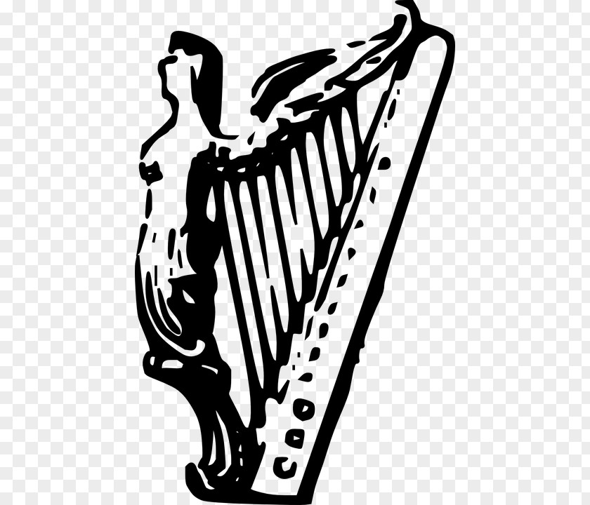 Harp Line Art Drawing Clip PNG