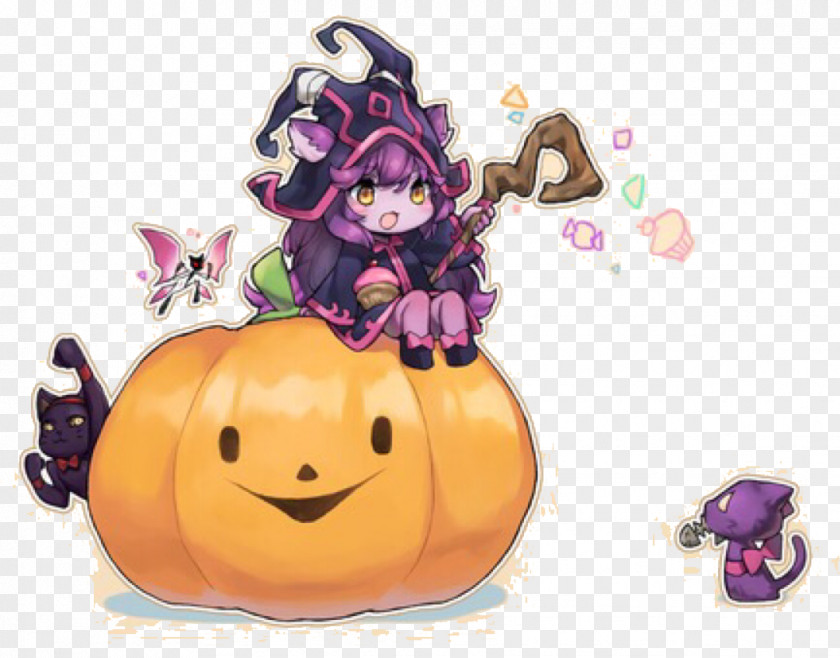 Witch And Cat On Halloween Pumpkin League Of Legends PNG