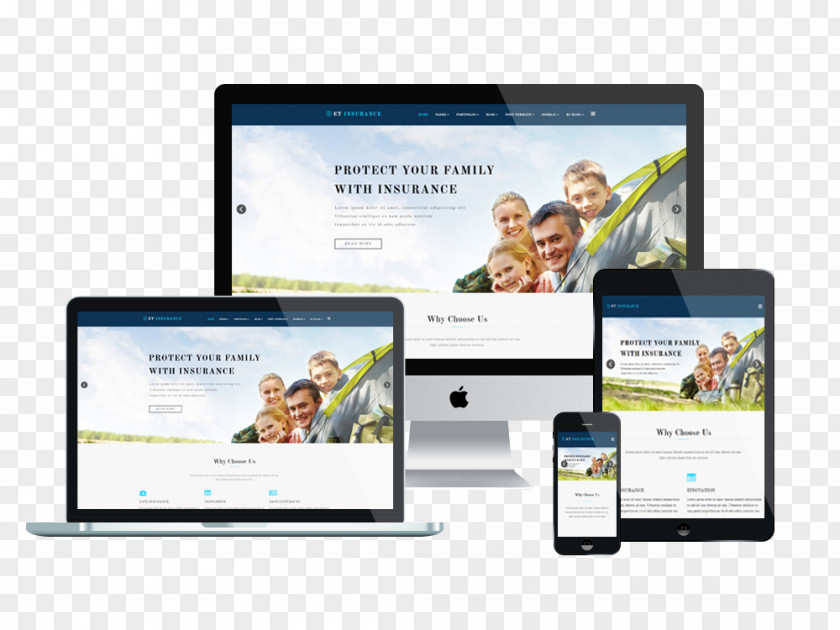 Insurance Responsive Web Design Template System PNG