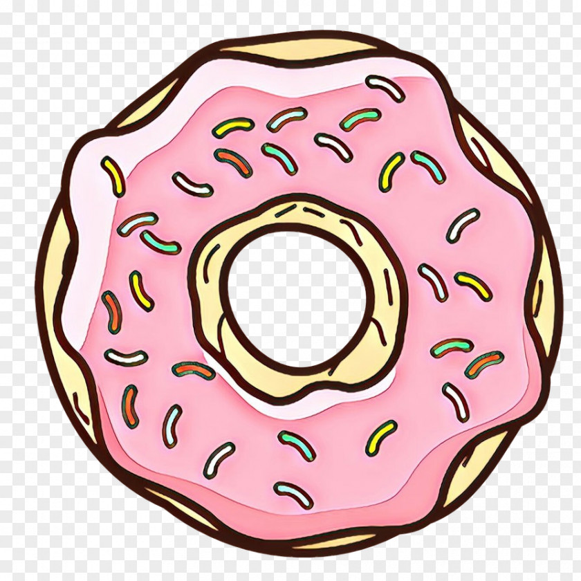 Pink Doughnut Pastry Baked Goods Circle PNG