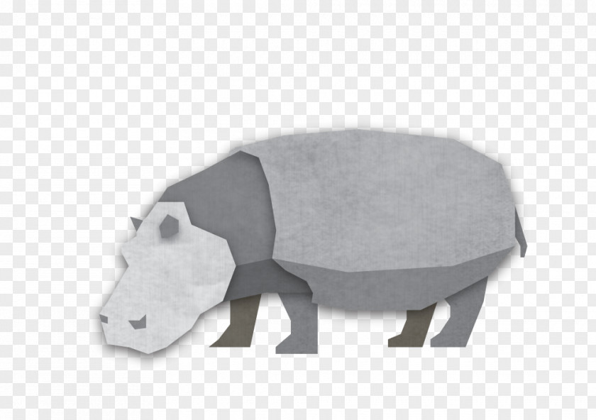 Origami Rhino Paper PNG