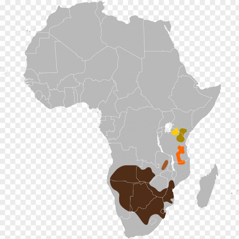 Africa World Map Blue Wildebeest Blank PNG