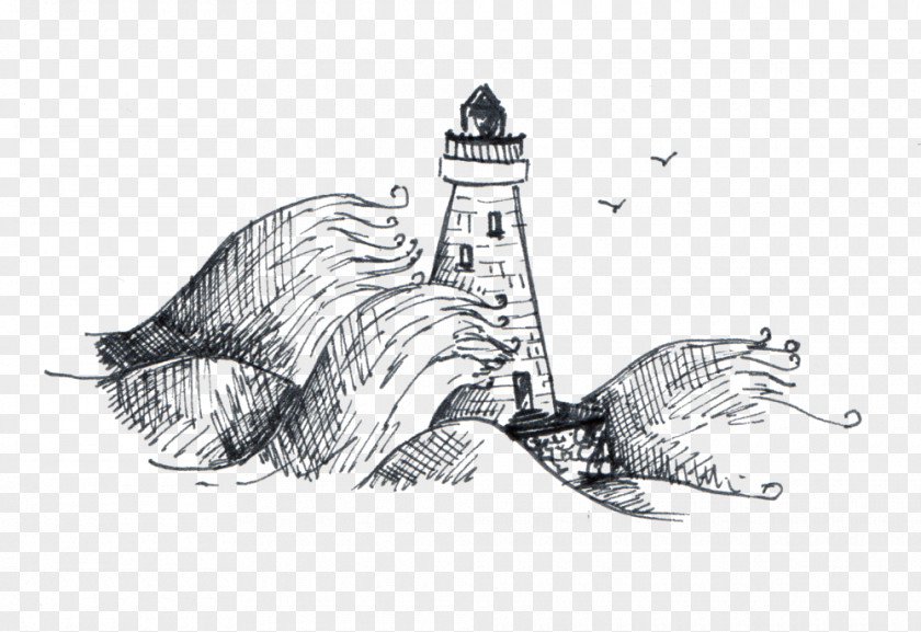 Bird Coloring Book Drawing Sketch Tower Lighthouse Line Art PNG