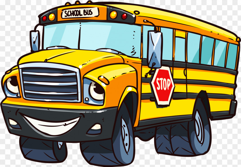 Bus School Yellow Cartoon PNG