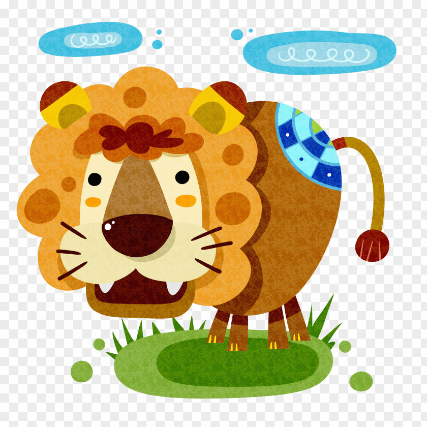 Cartoon Version Of The Lion Tiger Clip Art PNG