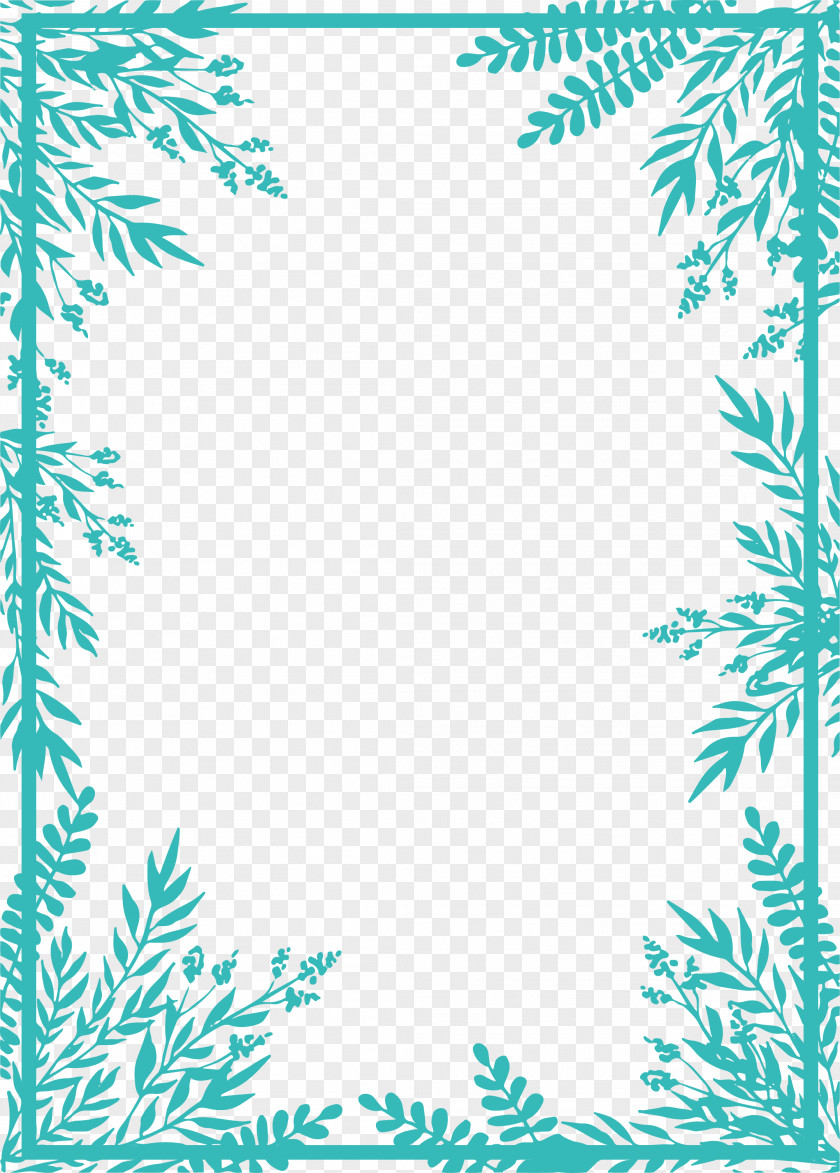 Small Fresh Green Branches Border PNG