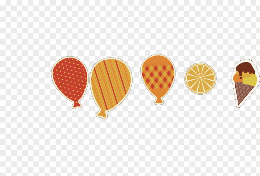 Vector Balloon And Ice Cream PNG